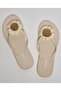 Beige Women's Appliqued Flip-Flops - 6