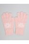 Pink Women's Patterned Winter Gloves
