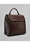 Brown Women's Textured Flap Backpack - 2