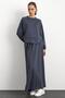 Crew Neck Knitted Sweat Skirt Set Anthracite 9386-Tk - 4