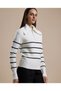 Striped Collared Sweater with Long Sleeves - 3