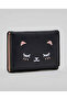 Black Women's Embroidered Tri-Fold Wallet - 2