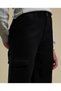 Solid Cargo Pants with Button Closure - 4