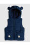 Quilted Hooded Gilet with Zipper Closure