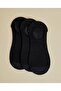 Black Women's 3 Pack Solid No-Show Socks