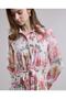 Floral Print Shirt Dress with Long Sleeves - 2