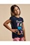 Typography Print T-Shirt with Crew Neck and Short Sleeves