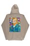 Lenithra Pop Art Van Gogh Back Printed Unisex Oversize Beige Hoodie - 5