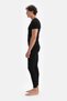 6120V6250 Men's Short Sleeve O Neck Thermal Underwear Suit-Black - 3
