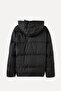 Men's Black Quilted Hooded Puffer Coat - 6