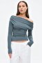 Smoked Women's Off Shoulder Long Sleeve Blouse Sh327 - 5