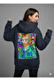 Lenithra Pop Art Van Gogh Back Printed Unisex Oversized Smoked Hoodie