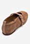 Women's Single Strap Ballerina Shoes Real Leather Rg 8033 Tütün - 4