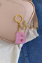 Letter B Pink Glitter Keychain & Charm [with Pompom Option] - 3