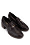 Women's Genuine Leather Brown Loafer Shoes - 2