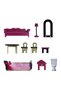 Wooden Dollhouse Triple Floor Extra large w/ Escalator, Furniture & Accessories - Pink - 3