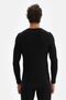 6125 Men's Long Sleeve O-Neck Thermal Top Underwear-Black - 2