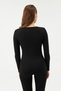 502V504 Women's Long Sleeve O-Neck Thermal Underwear Set-Black - 2