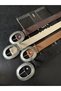 4-Piece Suede Oval Buckle Women's Trouser Belt, Coat Belt, Shirt Belt, Dress Belt - 2