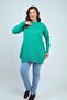 Women's Plus Size Tunic Blouse with Striped Sleeves - 2
