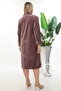Comfortable Fit Embroidered Collar Zippered Velvet Plus Size Dress - 4