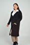 Women's Karyağdı Pattern Pocketed Plus Size Knitwear Long Cardigan - 3