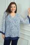 Women's V-Neck Patterned Plus Size Chiffon Blouse - 2