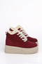Frm 034 Fur Detail Lace up Boots