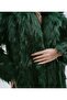 Women's Green Lined Long Fur Coat a Class Fabric Trend Makes a Difference - 3