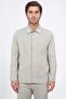 Comfort Fit Bi-Stretch Light Textured Beige Unlined Shirt Jacket - 2