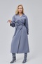 Gray Oversize Trench Coat with Windbreaker Detail - 6