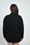 Women's Stone Print Detailed Plus Size Steel Mesh Knitwear Cardigan - 4