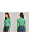 Luxury Pastel Color Mint Green Combed Cotton Camisole Ribbed Bodysuit - 2