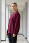 Women's Oversize Winter Loose Burgundy Sweatshirt - 4