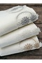 French Guipure 3-Piece Velvet Dowry Set 50X90 Hand and Face Towel - 3