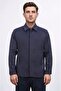 Comfort Fit Bi-Stretch Light Textured Navy Blue Unlined Shirt Jacket - 2