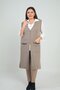 Women's Pockets Stripe Detailed Plus Size Long Knitwear Vest
