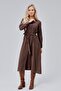 Brown Regular Belted Shirt Dress - 5