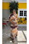 Zigzag Pattern Sleeves Beaded Detail Dress - 2