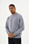 Süperlife Men's Gray Crew Neck Ribbed Regular Fit Sweatshirt Spr26Swk930 - 7