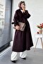 Premium Oversize Eva Cashmere Coat with Buckle on the Sleeve – Red Brown
