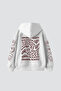 Choose Happy Printed Oversize Unisex White Hoodie