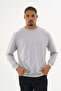 Süperlife Men's Gray Crew Neck Ribbed Regular Fit Sweatshirt Spr26Swk930 - 4