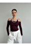 Women's Long-Sleeved Halter Crop with Piping