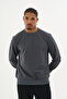 Süperlife Men's Gray Crew Neck Ribbed Regular Fit Sweatshirt Spr26Swk930 - 4