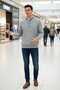 Ayon Gray Color Buttoned Collar Hair Knit Cashmere Knitwear - 3
