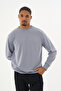 Süperlife Men's Gray Crew Neck Ribbed Regular Fit Sweatshirt Spr26Swk930 - 6