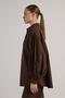 Women's Brown Pleated Pocket Detailed Oversize Shirt 30062 - 6