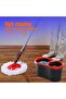 Faboer Spin Mop and Bucket Set | 360° Spin Wringer, Stainless Steel Handle, 2 Microfibre Heads - 2