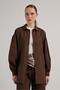 Women's Brown Pleated Pocket Detailed Oversize Shirt 30062 - 7